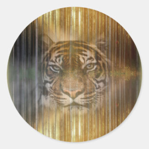 Lone Tiger Design Classic Round Sticker