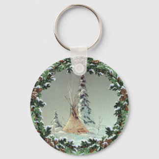 LONE TIPI & WREATH by SHARON SHARPE Keychain