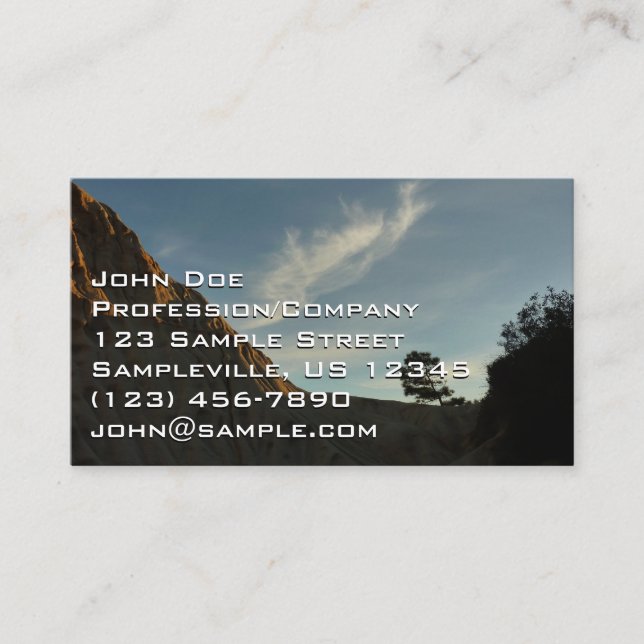 Lone Torrey Pine California Sunset Landscape Business Card (Front)