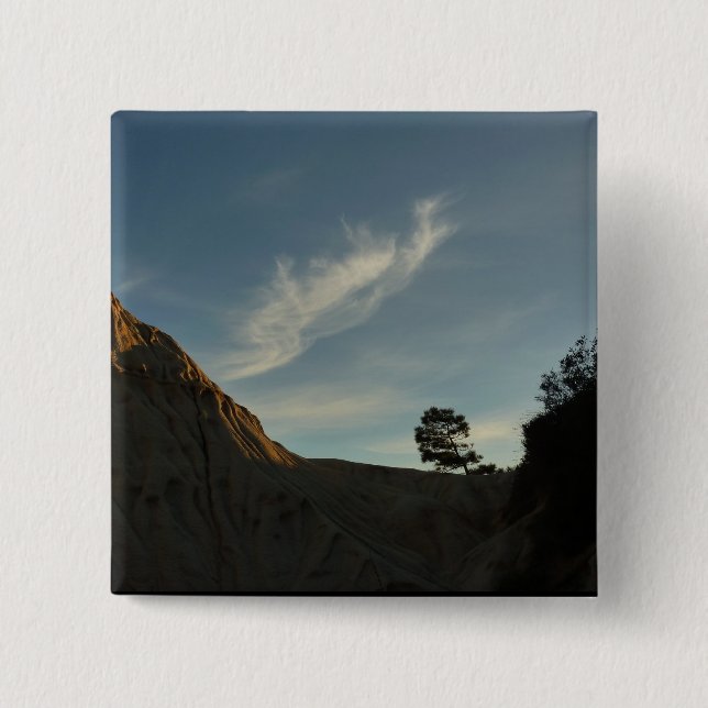 Lone Torrey Pine California Sunset Landscape Button (Front)