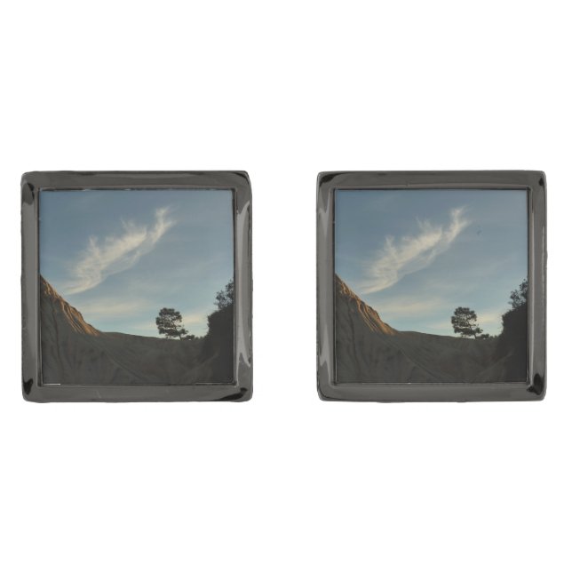 Lone Torrey Pine California Sunset Landscape Cufflinks (Front)