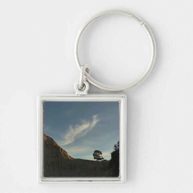 Lone Torrey Pine California Sunset Landscape Keychain (Front)