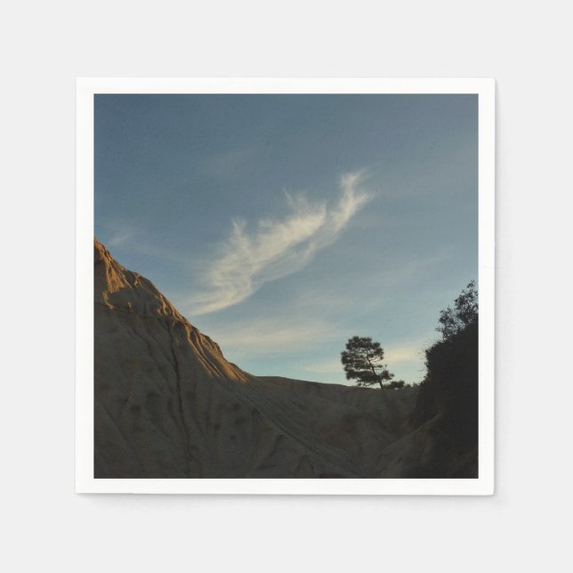 Lone Torrey Pine California Sunset Landscape Paper Napkins (Front)
