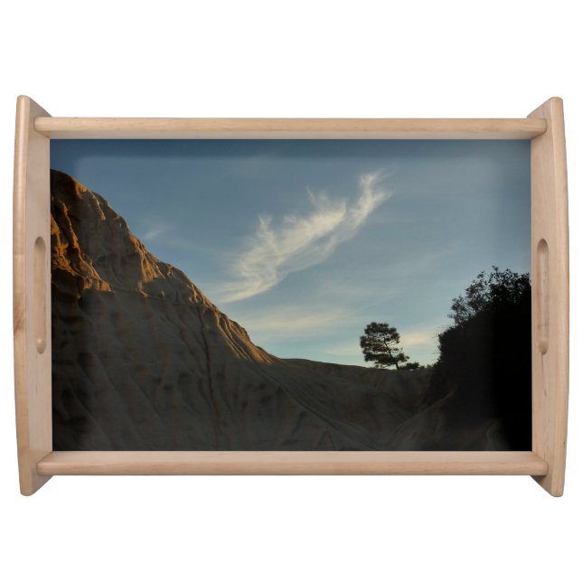 Lone Torrey Pine California Sunset Landscape Serving Tray (Front)