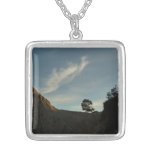 Lone Torrey Pine California Sunset Landscape Silver Plated Necklace