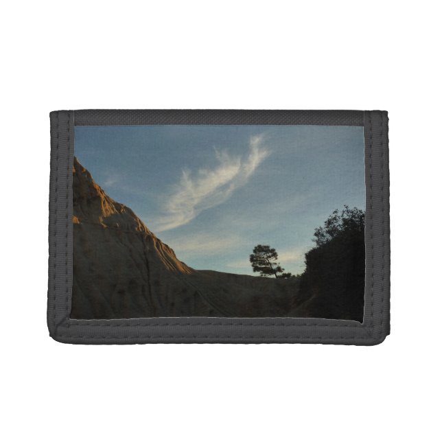 Lone Torrey Pine California Sunset Landscape Tri-fold Wallet (Front)