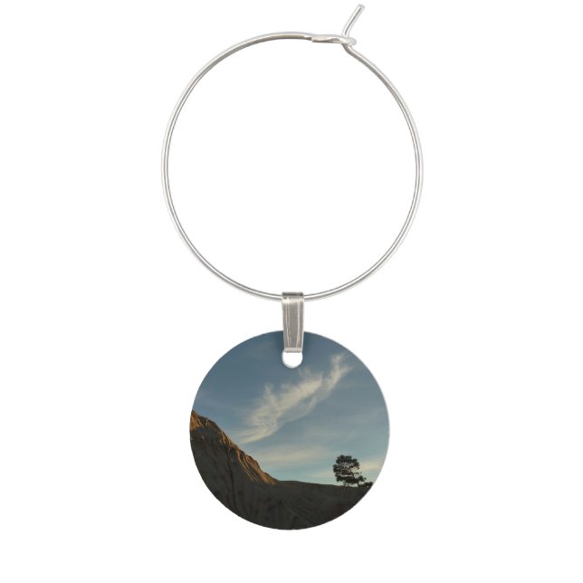 Lone Torrey Pine California Sunset Landscape Wine Charm (Front)