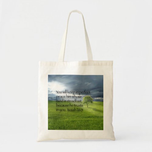 Lone Tree Bible Verse Tote Bag