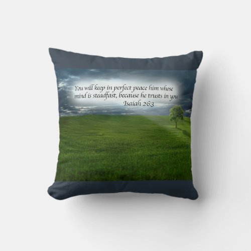 Lone Tree Christian Bible Verse Throw Pillow