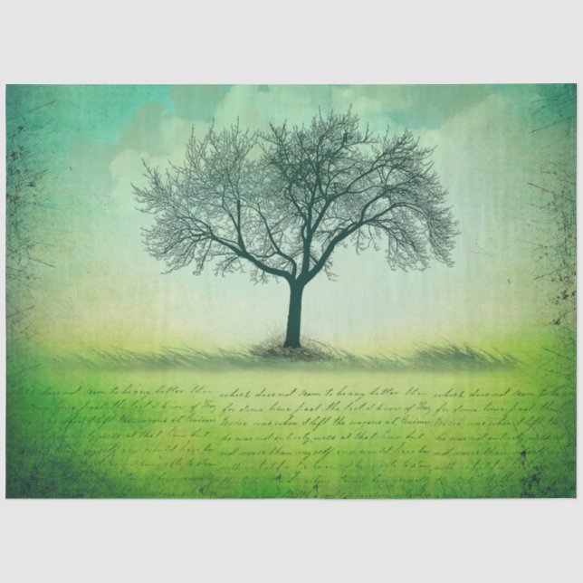 Lone Tree Decoupage Tissue Paper (Front)