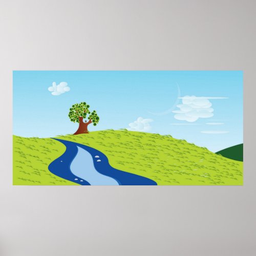 Lone Tree Illustration Poster
