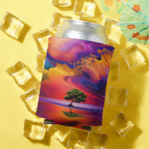 Lone Tree in Water colorful sky Personalize