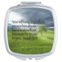 Lone Tree, Rays of Sunshine, Christian Bible Verse Makeup Mirror
