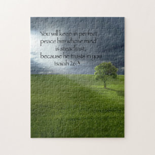 Lone Tree Sunshine Christian Bible Verse Jigsaw Puzzle