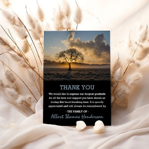 Lone Tree Thank You   Funeral Photo Card