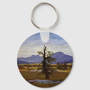 Lone Tree (Village Landscape In Morning Light ) Keychain