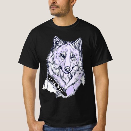 Lone Wolf Amethyst Purple  T_Shirt