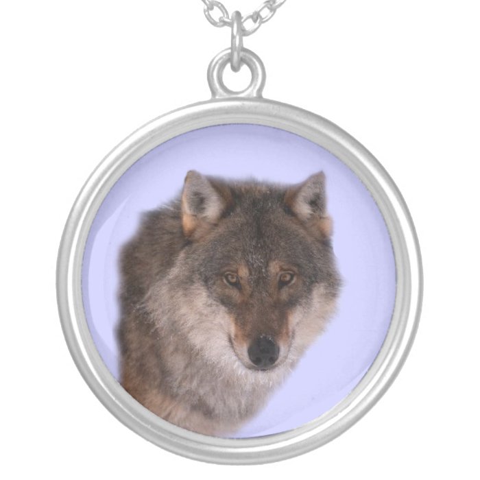 Lone Wolf Face  Necklace