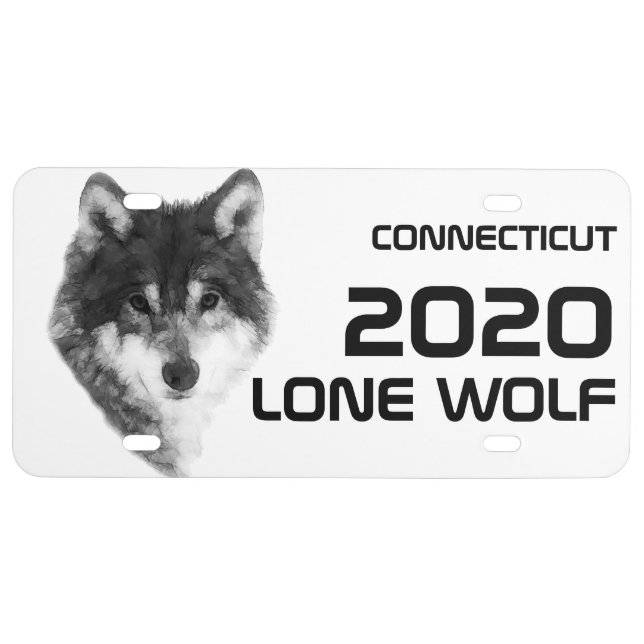 Lone Wolf funny customizable License Plate (Front)