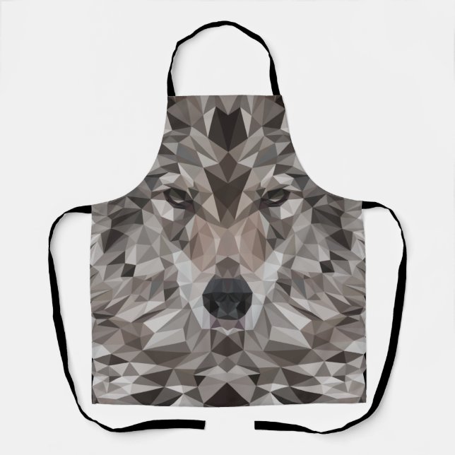 Lone Wolf Geometric Portrait Apron (Front)