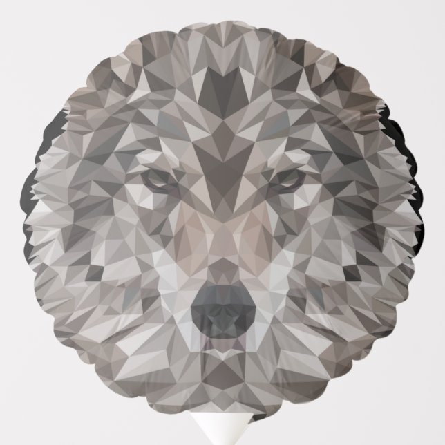 Lone Wolf Geometric Portrait Balloon (Front)