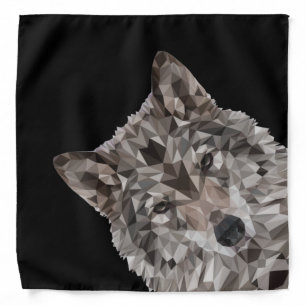 Lone Wolf Geometric Portrait Bandana