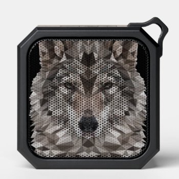 Lone Wolf Geometric Portrait Bluetooth Speaker by CandiCreations at Zazzle