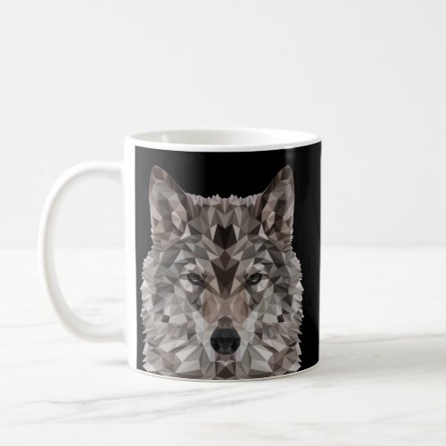Lone Wolf Geometric Portrait Coffee Mug