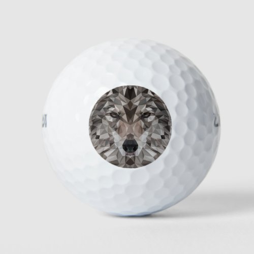 Lone Wolf Geometric Portrait Golf Balls