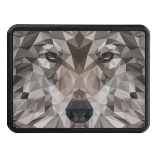 Lone Wolf Geometric Portrait Hitch Cover