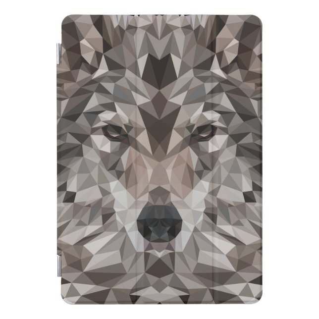 Lone Wolf Geometric Portrait iPad Pro Cover (Front)