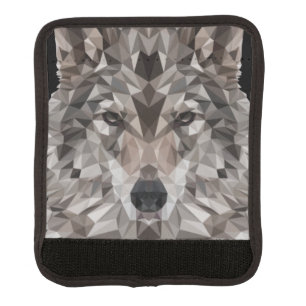 Lone Wolf Geometric Portrait Luggage Handle Wrap
