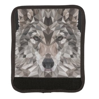 Lone Wolf Geometric Portrait Luggage Handle Wrap by CandiCreations at Zazzle
