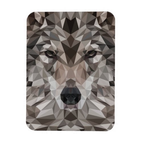 Lone Wolf Geometric Portrait Magnet
