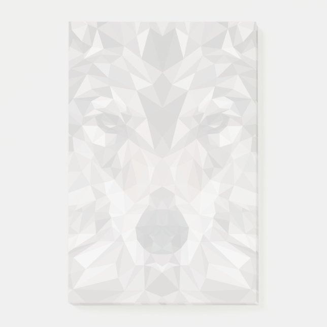 Lone Wolf Geometric Portrait Post-it Notes (Front)