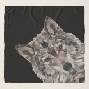 Lone Wolf Geometric Portrait Scarf
