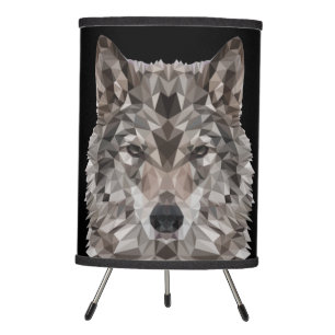 Lone Wolf Geometric Portrait Tripod Lamp