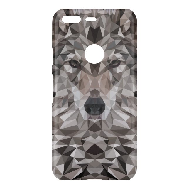 Lone Wolf Geometric Portrait Uncommon Google Pixel Case (Back)