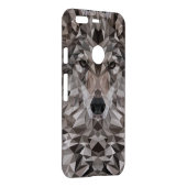 Lone Wolf Geometric Portrait Uncommon Google Pixel Case (Back/Right)