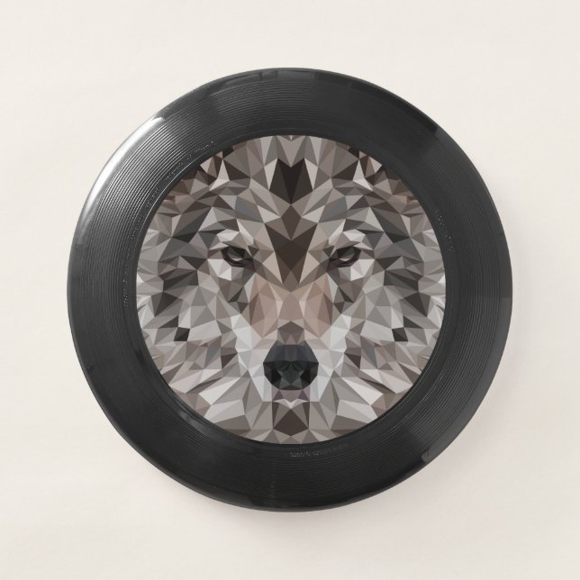 Lone Wolf Geometric Portrait Wham-O Frisbee (Front)