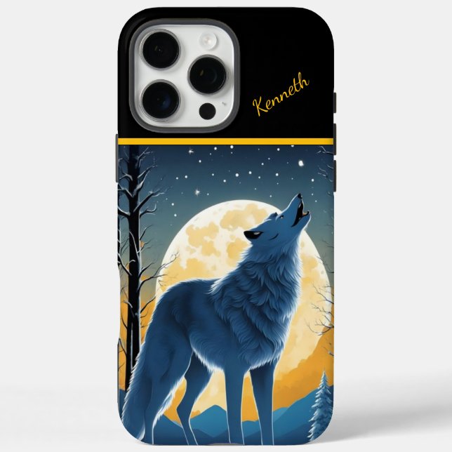 Lone Wolf Howls at Moon Case-Mate iPhone Case (Back)