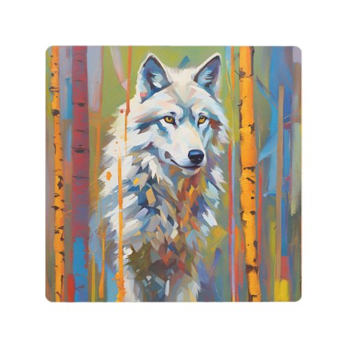 Lone Wolf in the Wilderness Animal Natire Metal Print