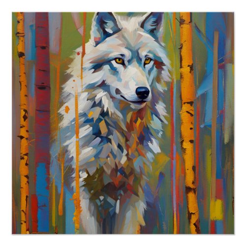 Lone Wolf in the Wilderness Animal Natire Poster