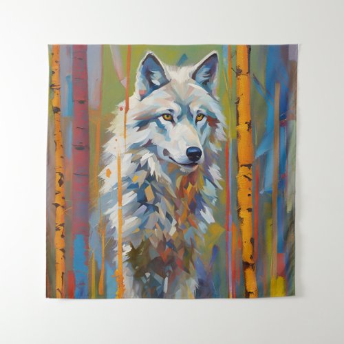 Lone Wolf in the Wilderness Animal Natire Tapestry