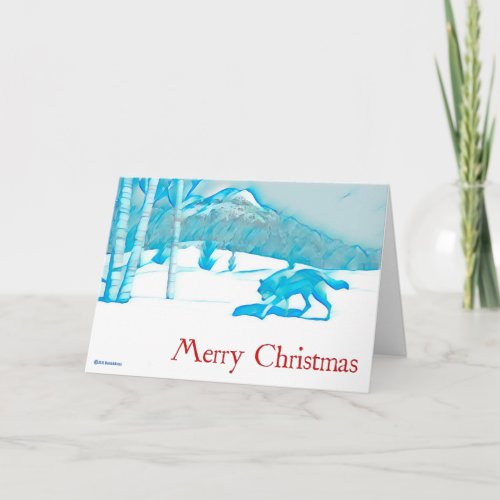 Lone Wolf In WInter _ Christmas Card