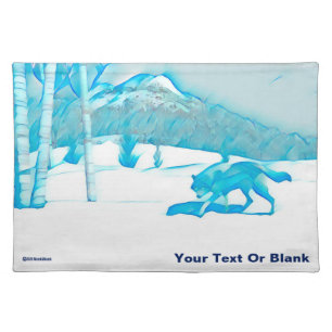 Lone Wolf In WInter Cloth Placemat