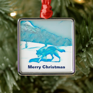 Lone Wolf In Winter Metal Ornament