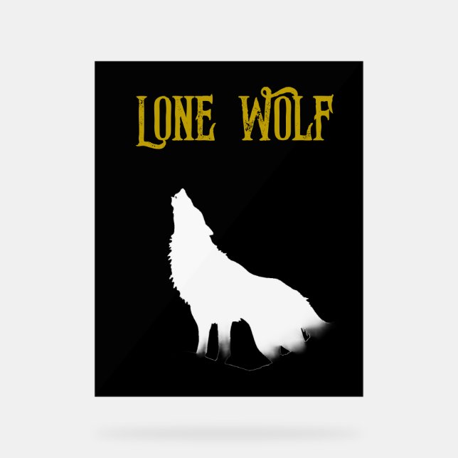 Lone Wolf Male Sigma Modern Minimalist Acrylic Sign (Front)
