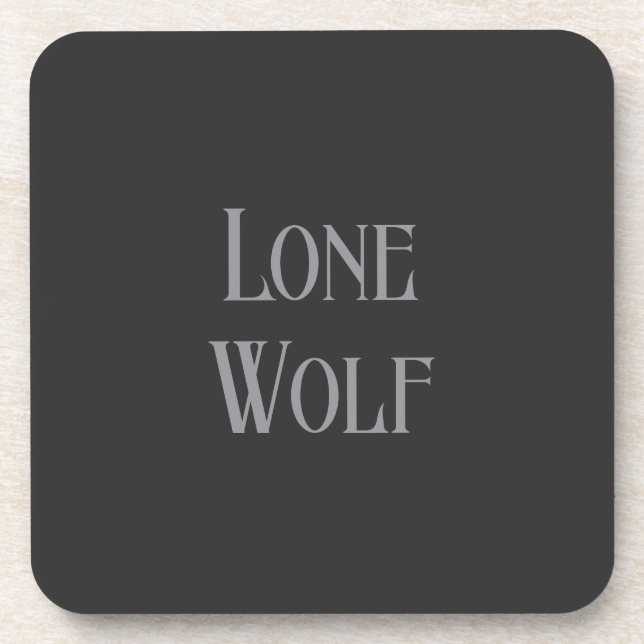 Lone Wolf Male Sigma Modern Minimalist Beverage Coaster (Front)