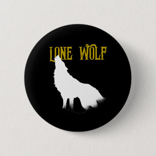 Lone Wolf Male Sigma Modern Minimalist Button